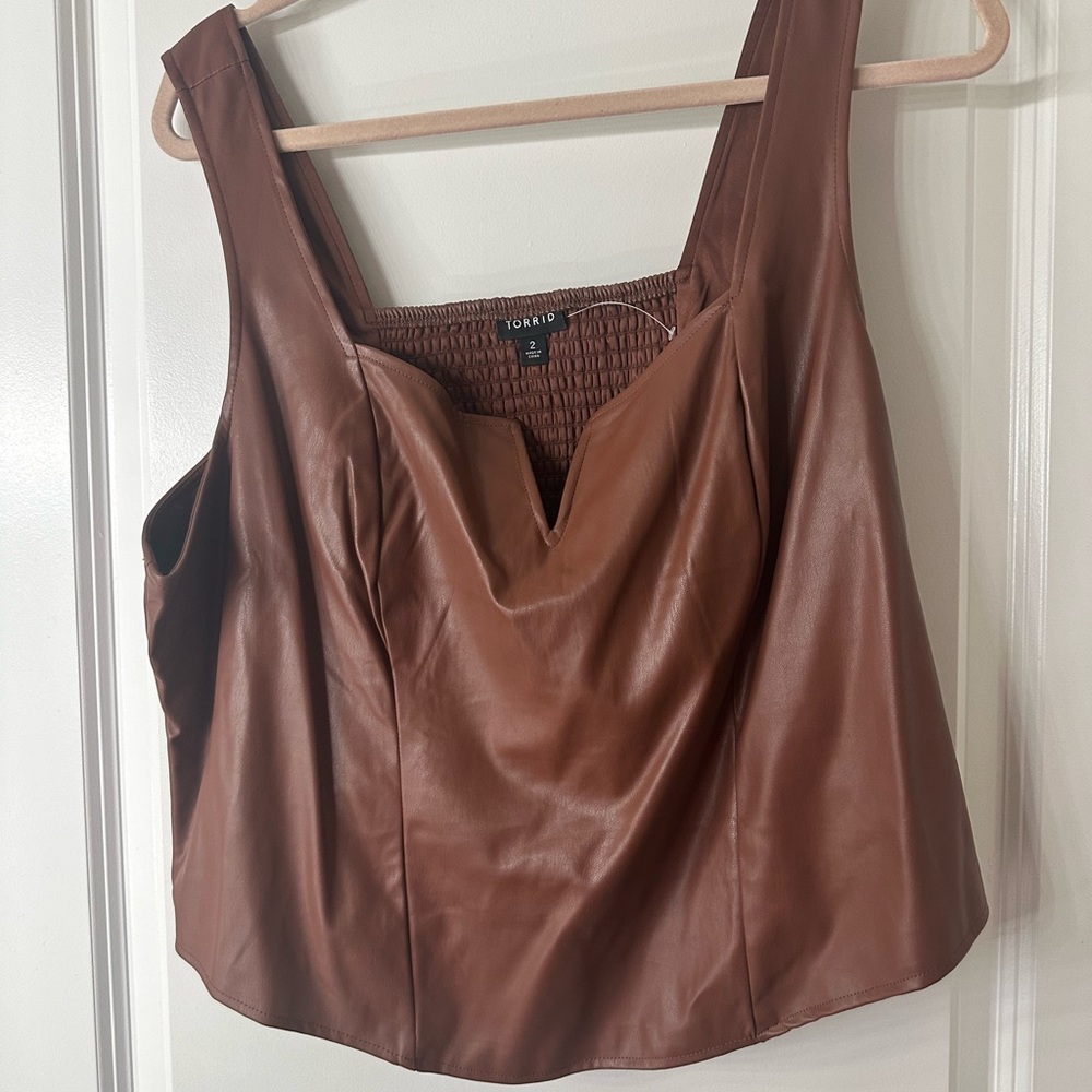 Torrid Brown Faux Leather Tank Top